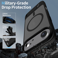 Casing HP HMJ TPU PC Magnetic Air Cushion Anti Benturan dengan Strip Stand Holder untuk iPhone 17/16/15/Air/Plus/Pro/Max-Grosir