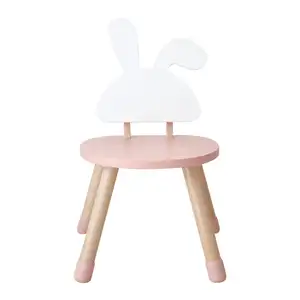 HANYEE 도매 귀여운 동물 Stoel 나무 아기 가구 어린이 높은 의자 연구 구름 토끼 의자 어린이 유치원 보육 학교