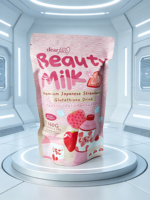 Poudre de Collagène Peptidique OEM Éclaircissante à la Fraise - Certifiée ISO, Hydratante et Éclaircissante pour la Peau, 18g, Multi-saveurs, Nutritive