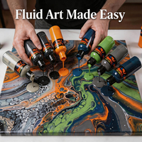 Ensemble de peinture acrylique fluide 4 couleurs, artisanat en résine pour l'art fluide DIY, cours d'art pour enfants - Personnalisable