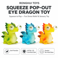 Jouet anti-stress Dinosaure à presser en PVC souple avec yeux qui sortent, jouet sensoriel amusant et mignon en forme de dragon pour enfants, cadeau de fête ou de bureau