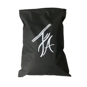 Diskon besar tas ritsleting kemasan plastik logo cetak kustom Matte buram hitam tahan air pengunci ritsleting untuk pakaian