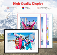 Bingkai foto Video Digital jaringan Wifi, jam LCD layar sentuh MP4 memainkan gambar rekaman AVI