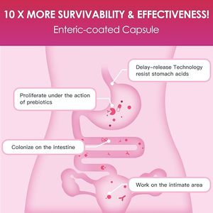 Probiotiques Digestifs Féminins de Haute Qualité 120 Milliards D-Mannose Extrait de Canneberge Biologique Améliore la Santé Intestinale Réduit les Odeurs - Product Image 5