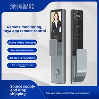 Cerradura Inteligente para Puerta con Huella Dactilar Biométrica, Video Llamada WiFi, Aplicación FaceTuya, para Puertas de Aluminio/Madera/Acero, Almacenamiento en la Nube