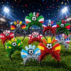 Accesorios para Fanáticos <span class=keywords><strong>de</strong></span> la Copa Mundial <span class=keywords><strong>de</strong></span> Fútbol 2026, Diadema con Bandera <span class=keywords><strong>de</strong></span> la Selección Nacional, Aro para el Cabello <span class=keywords><strong>de</strong></span> Animadora, Artículos para Aficionados - Product Image 2