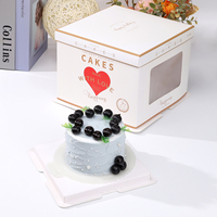 High-quality Custom square Packaging Cake Boxes Cardboard Paper Packaging Cake Boxes with a Separate Lid and Window