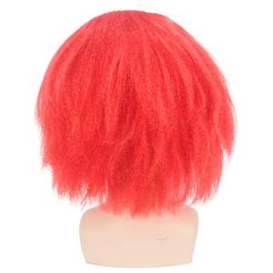 Anxin Nouveau Produit Perruques Cosplay Cheveux Synthétiques Courts Moelleux Rouge <span class=keywords><strong>Clown</strong></span> <span class=keywords><strong>Horreur</strong></span> Halloween pour Hommes Adultes - Product Image 3