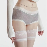 Tanga de satén de cintura media y baja para mujer, con lazo y logo, talla XL, estampado XS, de encaje, estilo boyshort, de alta gama, para verano