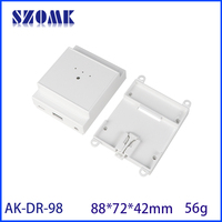 Caja de Montaje en Pared para Gateway Inalámbrico con Bloque de Terminales para Riel DIN de Alta Calidad, 88*72*71mm, Carcasa Electrónica de Plástico para Riel DIN