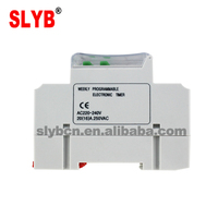Sakelar Timer Digital LCD Tombol Hijau 24 Jam AHC15A 16A Kontrol Waktu Mingguan Otomatis IP21 Bertenaga Baterai 220V