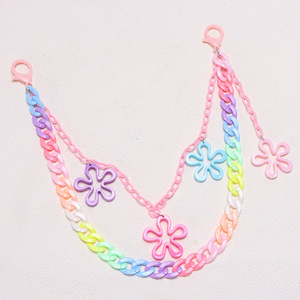 Double Layer Floral Acrylic Pants <b>Chain</b> With Tassel Ring For Casual Wear Unisex Adult <b>Waist</b> <b>Chain</b> Candy Color Design - Product Image 3