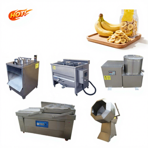 Ligne de production automatique de chips de plantain et de banane, friteuse à capacité personnalisable, en acier inoxydable, entièrement automatique, multi-carburant - Product Image 1