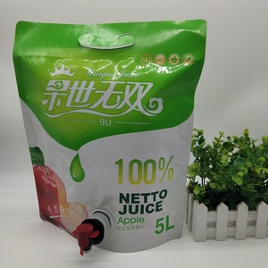 Nueva moda 1l 2l 3l 4l 5l dispensador aséptico bolsa de jugo de manzana con grifo vino tinto líquido bolsa babero bolsas en caja - Product Image 2
