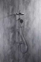 Ensemble de robinetterie de douche électrique murale en laiton à poignée unique, avec douchettes pluie douces, finition céramique polie, barre coulissante, design moderne