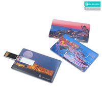 Memoria USB Personalizada con Logotipo, Tarjeta USB Económica de 128 MB a 256 GB, Memoria USB con Forma de Tarjeta de Crédito 2.0, Memoria USB Promocional para Empresas