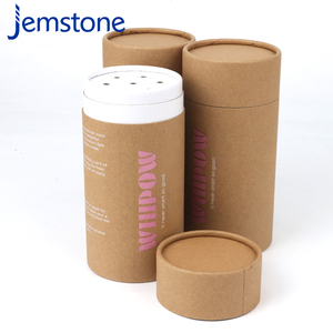 Biodegradable Brown Kraft Storage Containers Loose Powder Cleaner Deodorizer <b>Cardboard</b> Cylinder Packaging Tube With Shaker Top - Product Image 4
