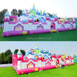 Terrain de jeux extérieur massif gonfler parc à thème nouveau Design enfants coloré lapin trampoline avec toboggan combinaison château plein d'entrain - Product Image 5