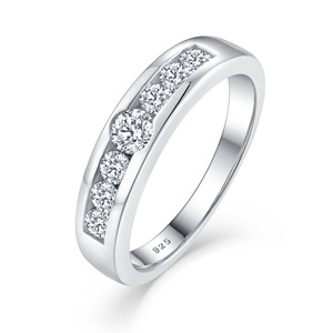Bague de couple en argent Sterling 925 pour femme, anneau simple en zircon pour étudiante, bijoux féminins - Product Image 1