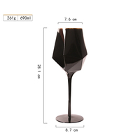 Luxe noir aveugle dégustation cristal or pied irrégulier diamant coupe verre rouge vin verre flûtes pour mariage eau potable tasses