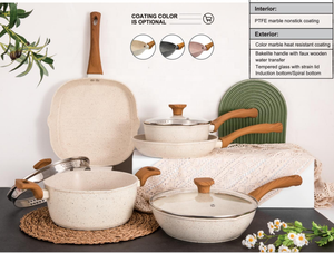 Sartén de Aluminio Antiadherente con <span class=keywords><strong>Mango</strong></span> de Baquelita, Piedra de Granito de Inducción Moderna de Alta Calidad, 20cm, 22cm, 24cm, 26cm, 28cm - Product Image 6