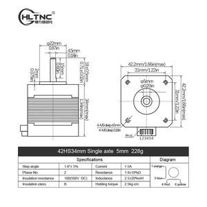 Motor paso a paso HLTNC <span class=keywords><strong>Nema</strong></span> <span class=keywords><strong>17</strong></span> 0,9 2 fases 42HM34-0606 para enrutador cnc puede coincidir con DM542 para cnc - Product Image 6