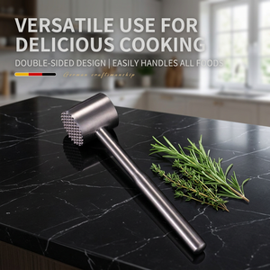 Maillet attendrisseur de viande en acier inoxydable 304, double face, robuste, pour steak, schnitzel et poitrine de poulet - Product Image 1