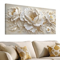 Grande toile murale abstraite moderne nordique avec motif floral, 20x40 pouces, fabriquée en Chine