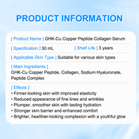 Sérum Visage au Peptide de Cuivre GHK-Cu à Marque Blanche avec Acide Hyaluronique, Collagène, Effet Raffermissant et Réparateur, Vente en Gros OEM