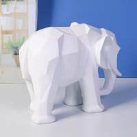 Artisanat en polyrésine Statue de Style créatif nordique la Figurine d'éléphant de géométrie pour la décoration de la maison Articles d'ameublement de bureau