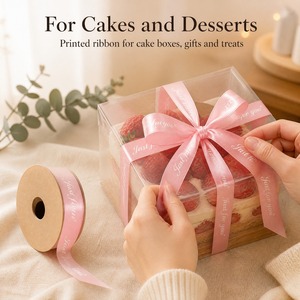 Nastro in Raso Stampato All'Ingrosso Solo per Te, 196 Colori, Rotoli di Nastro con Scritta Corsiva per Confezioni Regalo, Colori Personalizzabili - Product Image 3