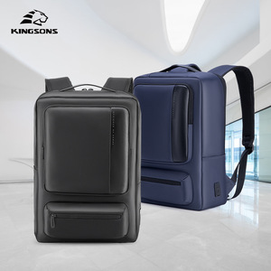 Kingsons Men's <b>Backpack</b> 20-35L Business Travel With Usb Port Solid Color Laptop Bag - Product Image 1