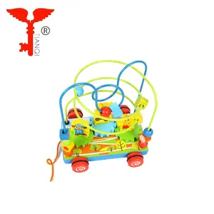 Leuke Dier Cirkels Kraal Houten Activiteit Doolhof Speelgoed Baby Pull Langs Auto