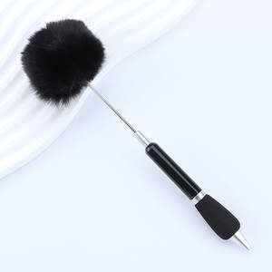 Promoción logotipo personalizado lindo corazón femenino peludo bolígrafo de plástico DIY para bolígrafo con cuentas para regalos de bienvenida - Product Image 6