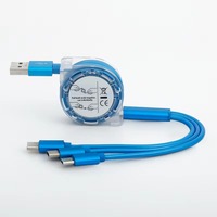 Vente chaude 3-en-1 câble de charge rétractable USB universel pour téléphone avec Micro USB Type C 5A charge rapide PVC tresse blindage