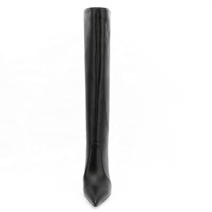 Big Size <b>Shoes</b> 47 Simple Solid Upper Pointy Toe High Heel Boots Knee High on 2022 Autumn Winter Women <b>Shoes</b> - Product Image 5