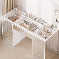 Meubles de chambre à coucher très demandés, tables de toilette modernes avec miroir et 13 tiroirs, table de toilette en bois pour la maison et l'hôtel