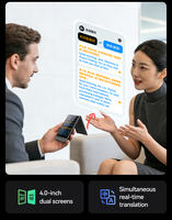 Traducteur intelligent à double écran AI, écran de 4 pouces, traduction en temps réel avec enregistrement vocal et photo, traduction hors ligne