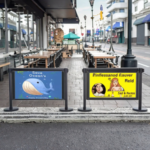 New Arrival Indoor Outdoor Aluminum Alloy &amp; PET Banner Post Barricade Sidewalk <strong>Windbreak</strong> Cafe Restaurant Barriers Engineer Grade - Product Image 3