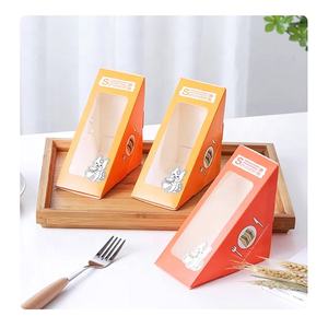 Vente en gros de boîte à sandwichs en papier pour pique-nique personnalisé triangle avec fenêtre - Product Image 2