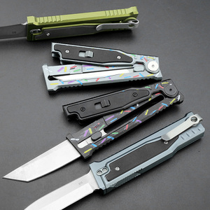 Couteau pliant à gravité extérieur professionnel D2 lame en acier couteau de poche de survie en aluminium CNC G10 poignée Camping chasse EDC - Product Image 6