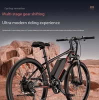 Sepeda Gunung Elektronik 26 Inci 48V 350W Brushless Baja Karbon Tinggi dengan 21 Speed Suspensi Depan Rem Cakram Ganda