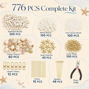 Offre Spéciale <span class=keywords><strong>Perles</strong></span> en acrylique en forme de coquillages, étoiles de mer et lettres, fausses <span class=keywords><strong>perles</strong></span>, <span class=keywords><strong>perles</strong></span> d'espacement en vrac <span class=keywords><strong>pour</strong></span> kit de fabrication de porte-clés DIY, fournitures de bijouterie et artisanat - Product Image 5