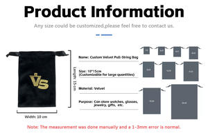 Pochette à bijoux en velours avec logo imprimé personnalisé, fermeture à cordon, sac de rangement portable pour bijoux, cadeau - Product Image 3