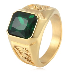 Anillo yunnique de dragón y fénix para mujer, de acero inoxidable, con bisel de piedras preciosas rojas, joyería para fiesta, diseño geométrico - Product Image 3