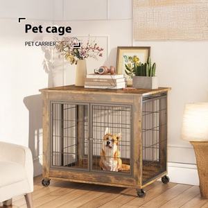 Vente chaude Meubles Style Chien Caisse Table D'appoint sur Roues Décoratif Pet House Heavy Duty Chenil avec Double Portes et Haut Élévateur - Product Image 5