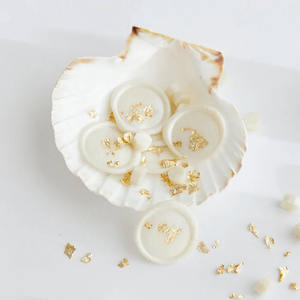 Maßge schneiderte Wachs siegel Stempel aufkleber Weiße Lorbeer wachs dichtungen mit Goldfolie - Product Image 2