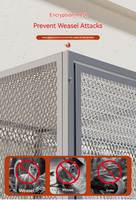 Cage à poules classique mobile avec conception anti-rongeurs et bac de collecte d'œufs, emballée pour les jardins domestiques