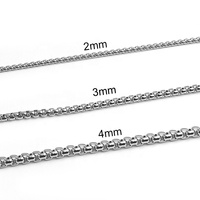 Collier chaîne gourmette en acier inoxydable 2 mm 3 mm avec fermoir mousqueton assorti au pendentif TIZTI
