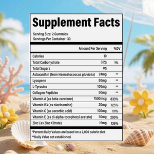 Gomitas Autobronceadoras Dovita/OEM con Licopeno y Vitamina C para la Luminosidad de la Piel y el Apoyo Inmunológico, 60 Unidades, Suplemento para Adultos - Product Image 2